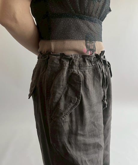 【USED】100% Linen Cargo Pants  / 250517-003