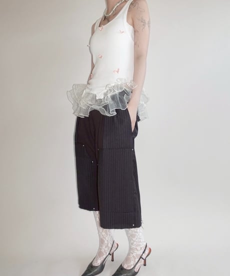 【CA MEETS UV】 RE Lace Ribbon Tank Top  / 250807-005