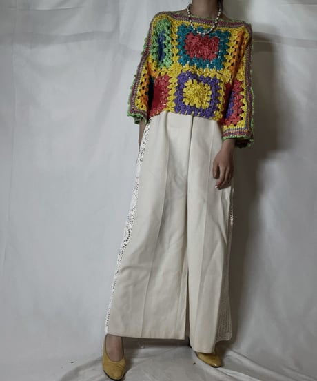 【RE;CIRCLE】 RE Granny Knit S/S Top②/210917-016
