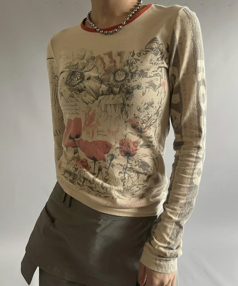 USED】 Cop.Copine Flower Print Body Top /25101