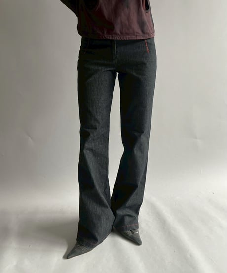 【USED】  Cop.Copine Stitch Design Stretch Flare Denim Pants / 251014-039