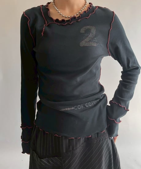 【USED】 Cop.Copine Rib Mellow Numbering Top  /251014-013