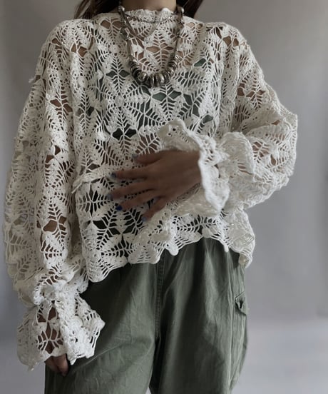 【RE;CIRCLE】 RE Crochet Kirikae Top / 230330-015