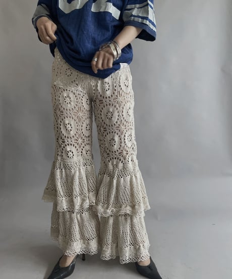 【RE;CIRCLE】 RE Crochet Tiered Pants / 230504-008