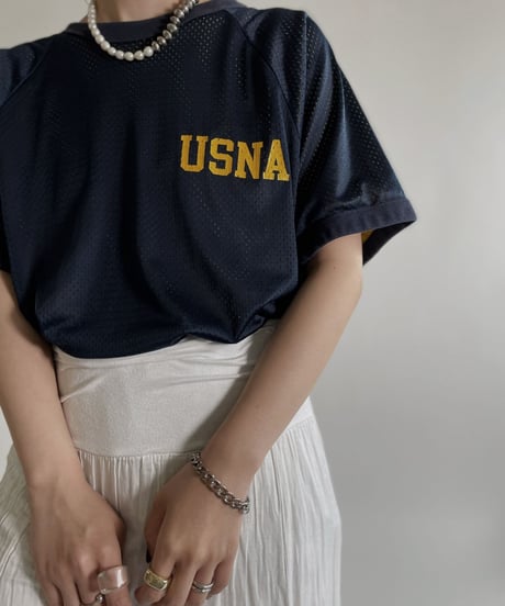 【USED】 Double Face USNA Short Sleeves T-shirt / 220507-034