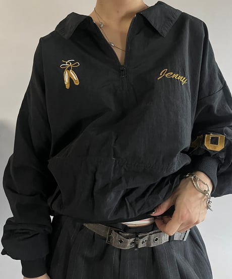 【USED】 Made in USA Nylon Half Zip Pullover Jacket  /241109-003