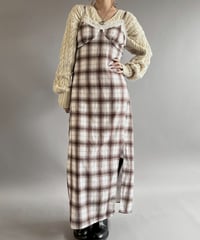 【USED】 Checked Long Camisole One-Piece  /251115-011