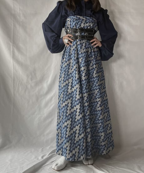 【USED】 Shiny Poly Long Skirt/210921-024