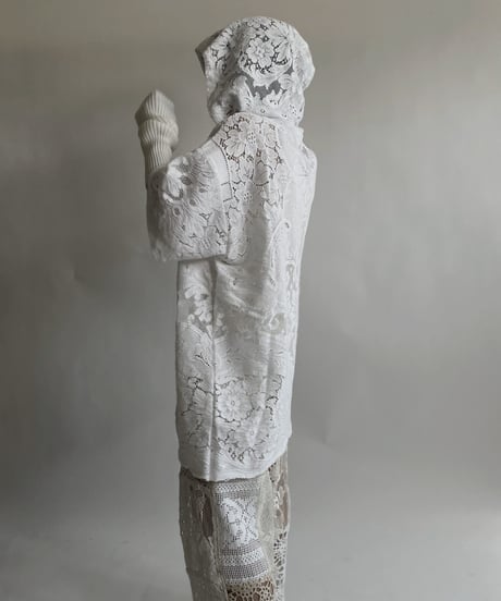【RE;CIRCLE】 RE Crochet Lace S/S Hoodie / 220427-026