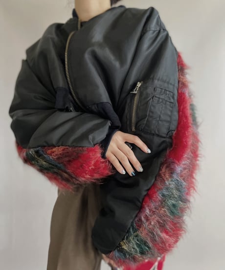 【RE;CIRCLE】 RE Short MA-1 Mohair Jacket Black / 230112-023