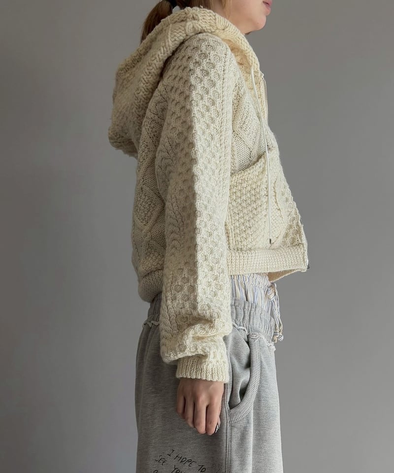 RE;CIRCLE】 RE Aran Knit Double Zip-up Parka /