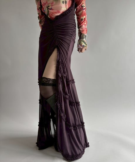 【USED】 Frill design long camisole One-Piece  /250920-029