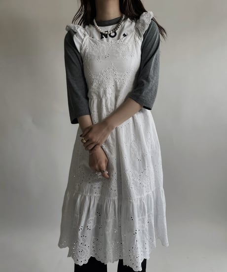 【USED】 White Cotton Camisole One-piece / 220423-048