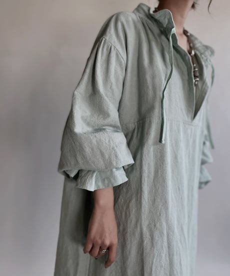 【RE;CIRCLE】RE Dyed French Mattress Cover One-piece -Aqua Green- / 220512-008