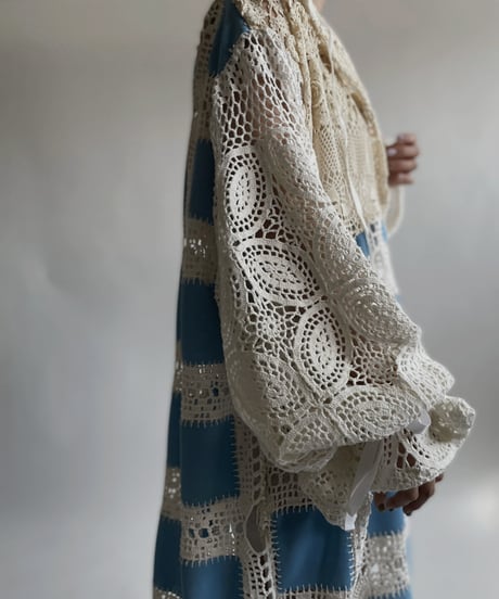 【RE;CIRCLE】 RE Crochet Lace Open Collar One-piece / 220427-034
