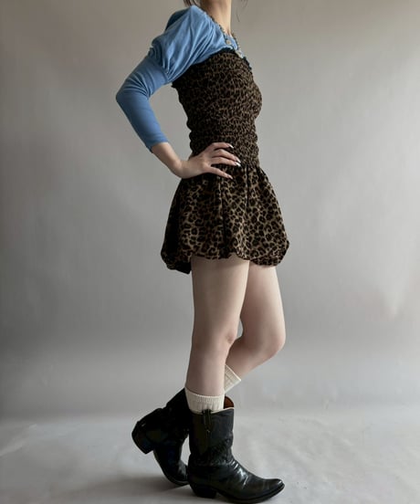 【USED】 Leopard Pattern Balloon Camisole One-Piece/ 260314-003