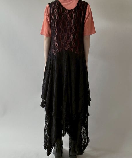 【USED】 Lace Pattern N/S Long One-Piece  / 250628-012
