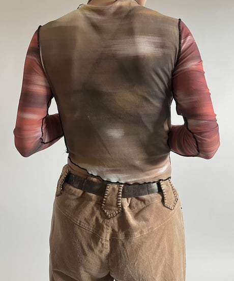 【USED】  Design Sheer Top /250301-014