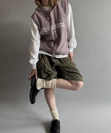 【RE;CIRCLE】 Stencil N/S Hooded Check Shirt  /  250911-002