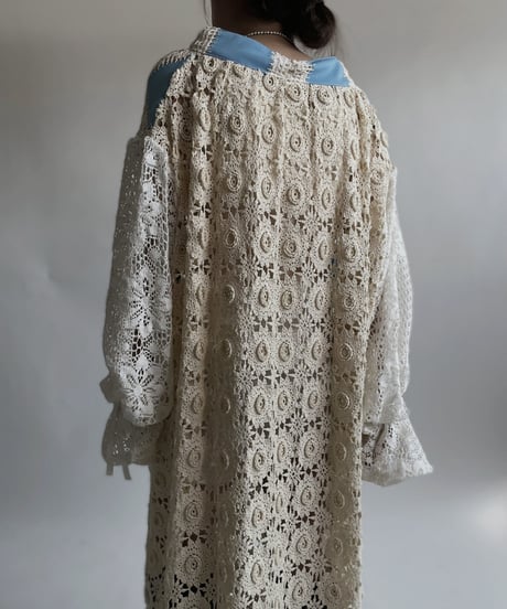 【RE;CIRCLE】 RE Crochet Lace Open Collar One-piece / 220427-033