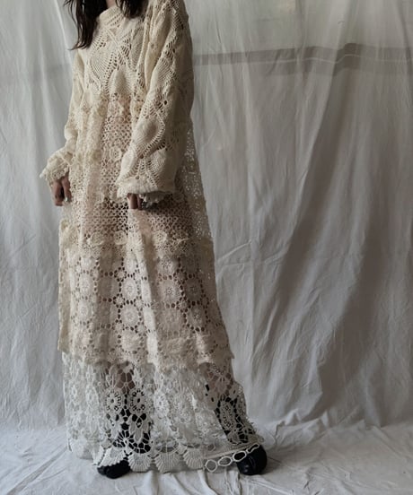 【RE;CIRCLE】 RE Crochet L/S One-piece/210611-027