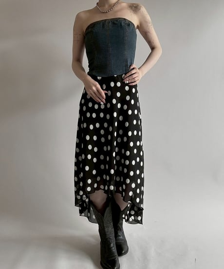【USED】 Dot Pattern Denim One-Piece  / 250628-023