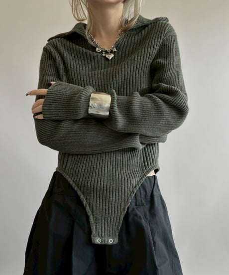 【RE;CIRCLE】 RE Rib Knit Leotard Top / 260416-015