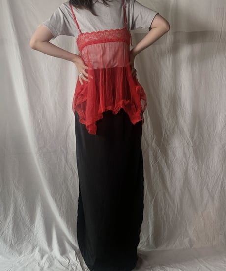 【USED】 Poly Long Skirt/ 210630-022