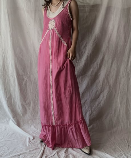 【USED】 White Cotton Camisole Dress①/210421-006