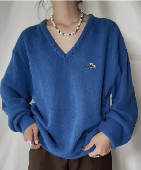 【USED】   LACOSTE Knit Top④/211126-010
