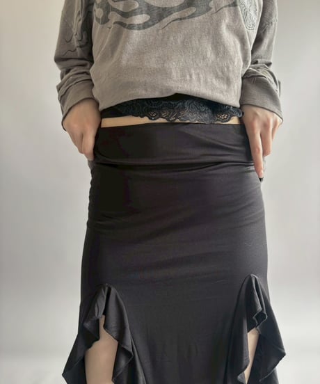 【USED】 Long Frill Design Skirt /260418-032