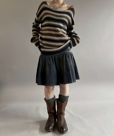 【USED】 Design Denim Mini Skirt / 260221-025