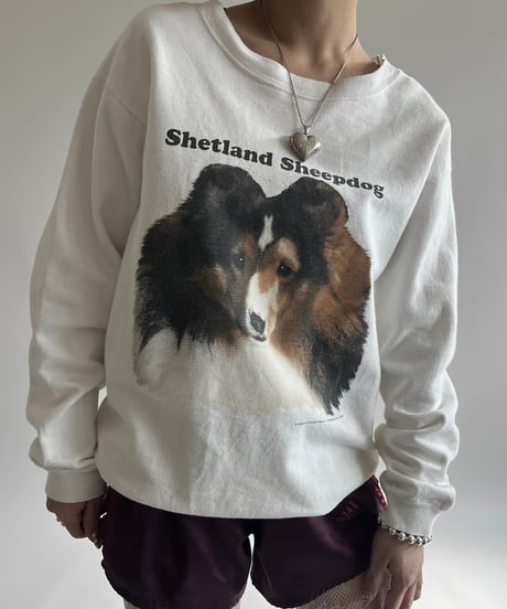 【USED】 Made in USA 90's Calcru Shetland Sheepdog Sweat /250215-009