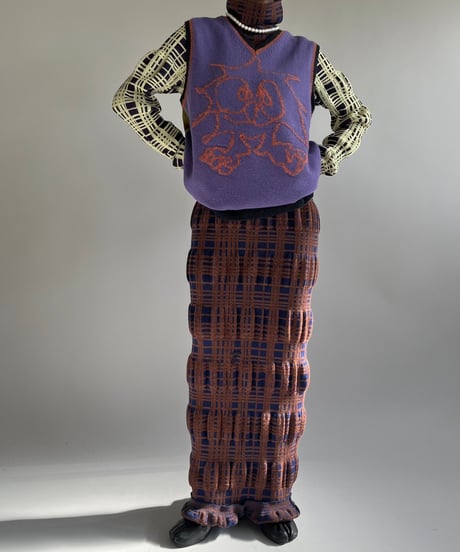 【USED】  KIKO KOSTADINOV Patterned Knit Long One-Piece/250104-025