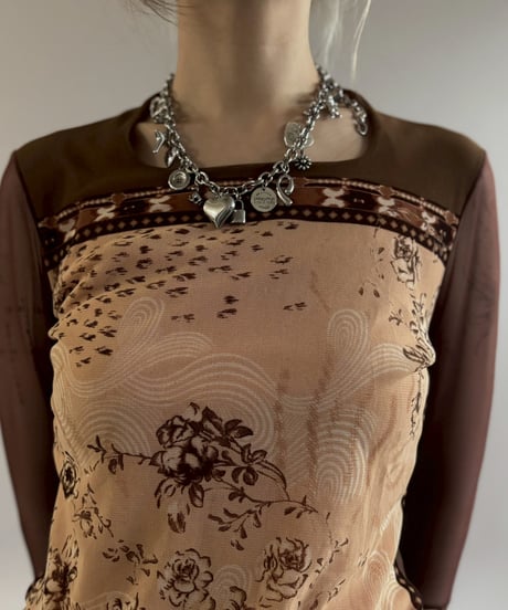 【USED】 ANAC Flower Pattern Sheer Top / 260502-017