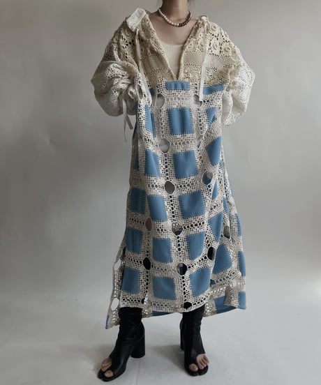 【RE;CIRCLE】 RE Crochet Lace Open Collar One-piece / 220427-034