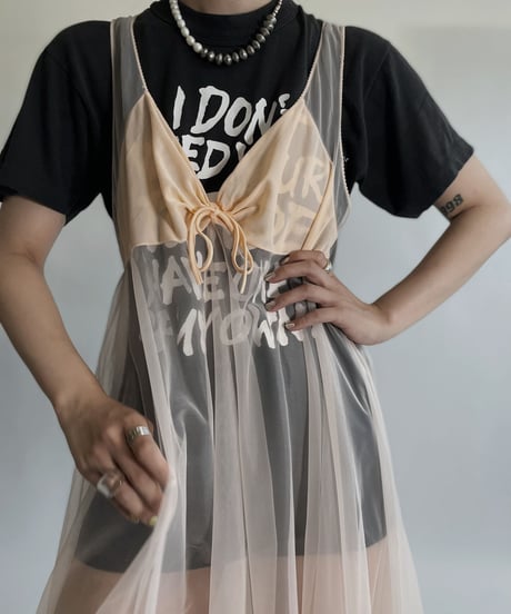 【USED】 See-through Sleeveless One-piece /220716-033