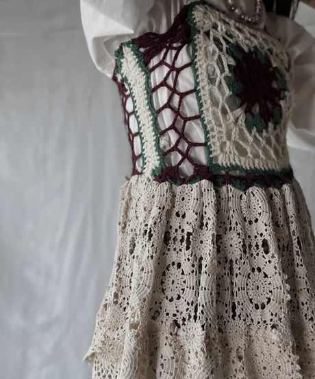 【RE;CIRCLE】 RE Granny × Crochet N/S One-piece②/211014-018