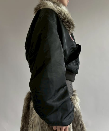 【RE;CIRCLE】  RE MA-1 Patched Fur Collar Short Jacket Black/ 251120-004