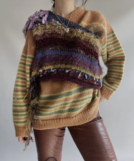 【USED】 Patterned Knit Vest 231209-012