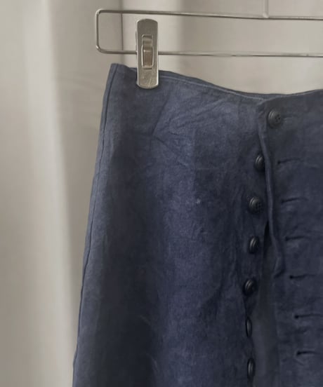 【USED】 Suede Leather Skirt Navy / 230304-008