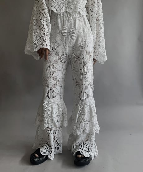 【RE;CIRCLE】 RE Crochet Tiered Pants / 230504-010