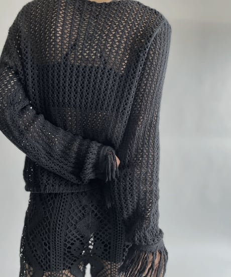 【USED】  Crochet Long Sleeved Top / 220728-014