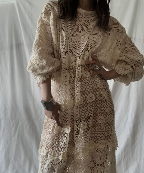 【RE;CIRCLE】 RE Crochet L/S One-piece/210611-027