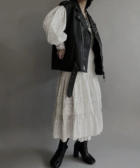 【USED】 Leather Rider's Vest /240127-004