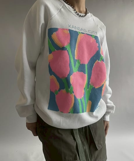 【USED】 80~90's Fruit of the Loom KANSAS CITY Sweat  /251012-006