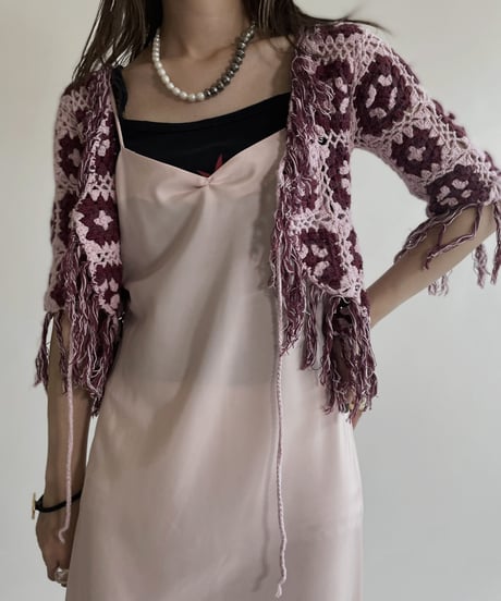【USED】 Crochet Middle Sleeves Cardigan / 220430-010