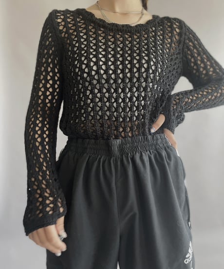 【USED】 Knitting Crochet Top / 230325-015