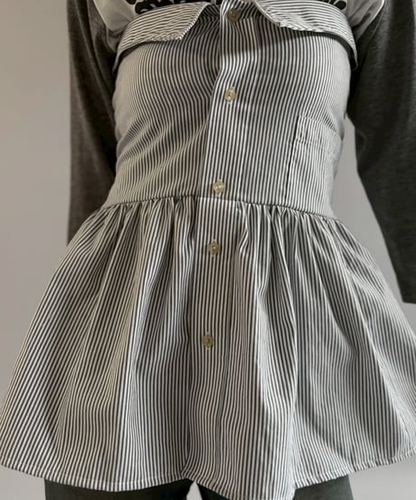 【RE;CIRCLE】  RE Stripe Shirt Mini One-Piece / 260611-011