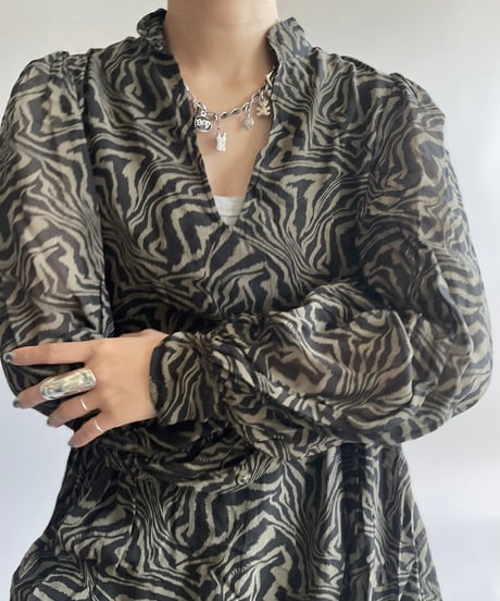 【USED】 GANNI Zebra Patterned One-Piece/241006-001